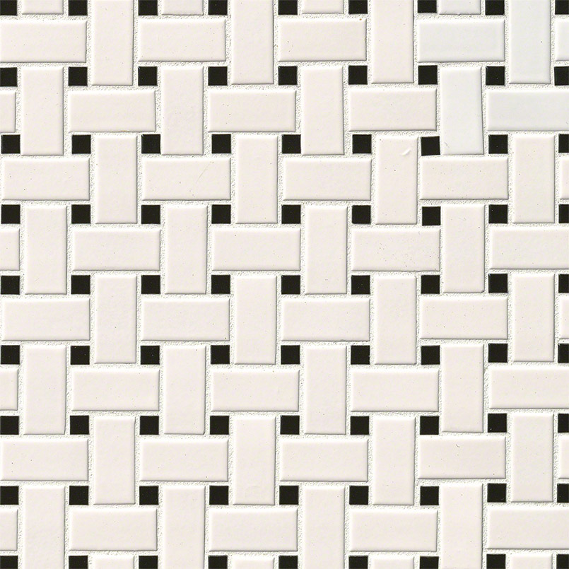 White And Black Matte Basketweave 6MM