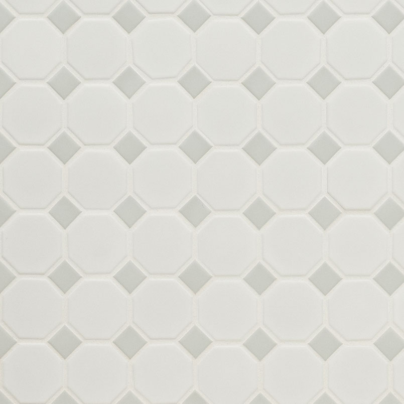 White And Gray Matte 2" Octagon PATTERN