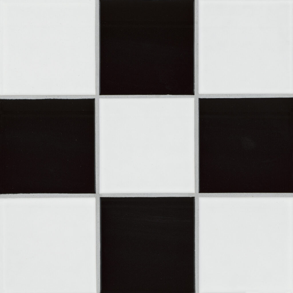 White And Black 4" Checkered Matte
