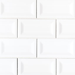 White Glossy 3X6 Inverted Beveled