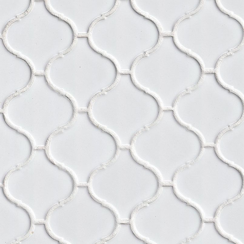 White Glossy Arabesque 6MM