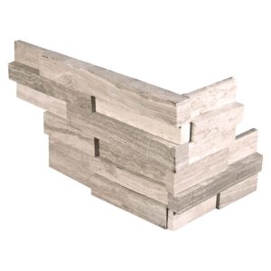 White Oak 3D Honed Ledger Corner 6x18
