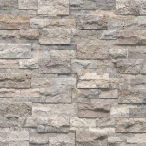 Silver Travertine Corner 9x18 SPLITFACE